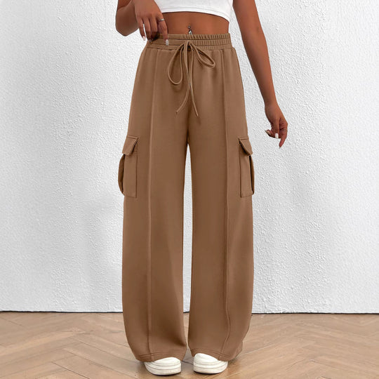Damen Cargo-Hose mit weitem Schnitt und elastischem Bund EB