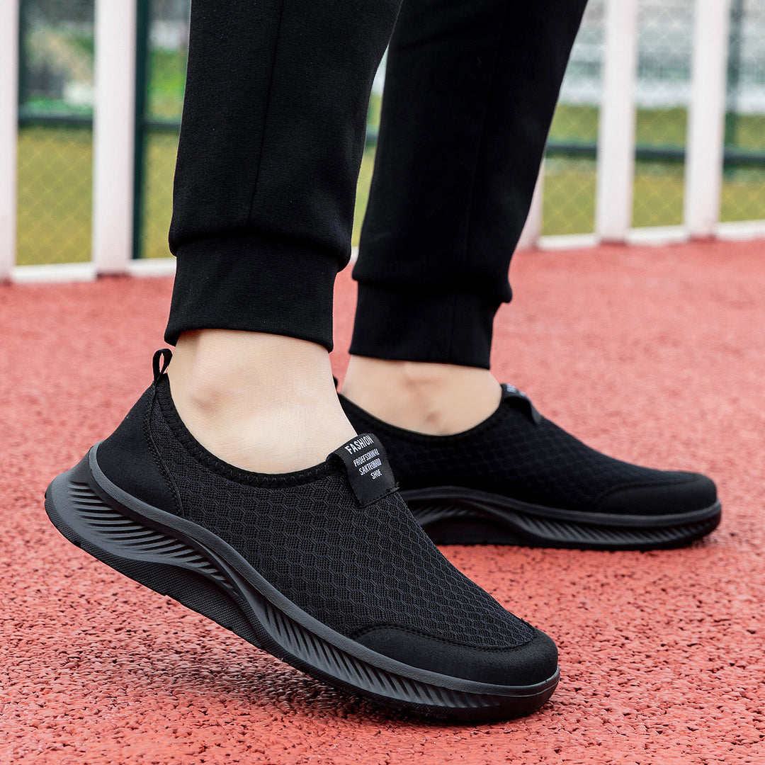 Damen Bequeme Slip-On Freizeitschuhe mit atmungsaktiver Netzstruktur EB