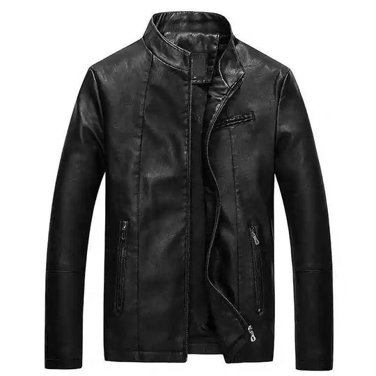 Herren modische Kunstlederjacke mit stylischem Steppdesign EB