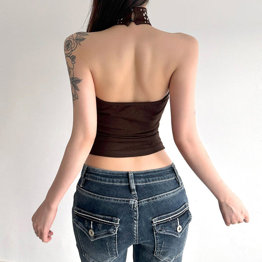 Damen Elegantes Haltertop mit funkelnden Akzenten EB