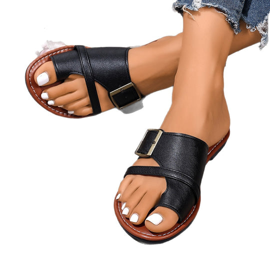 Damen Offene Sandalen mit verstellbarem Riemen und bequemer Fußbettung EB