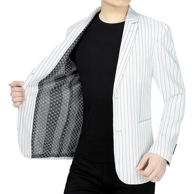 Herren Nadelstreifen-Sakko Slim-Fit mit kontrastivem Innenfutter EB