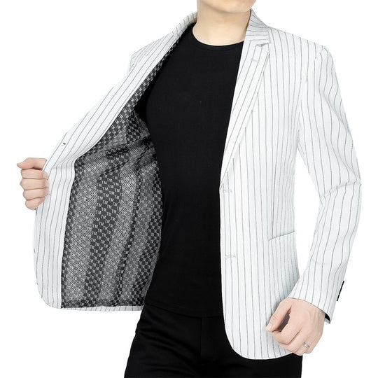 Herren Nadelstreifen-Sakko Slim-Fit mit kontrastivem Innenfutter EB