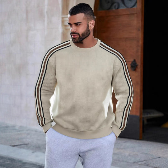 Herren Sportlicher Sweatshirt mit strukturierter Oberfläche und modernen Streifen EB