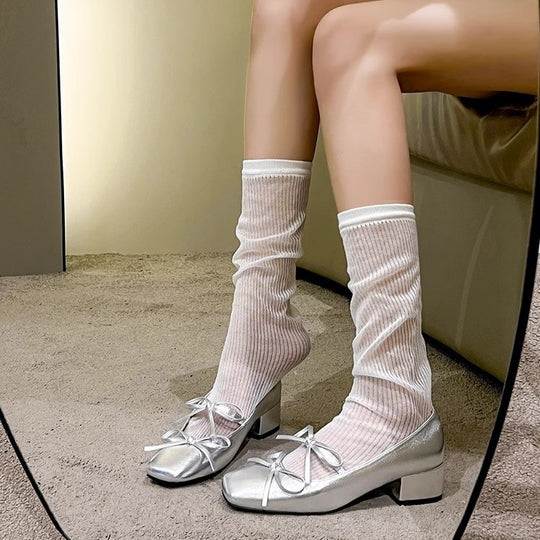 Damen Ballerinas mit modischer Schleifenapplikation EB