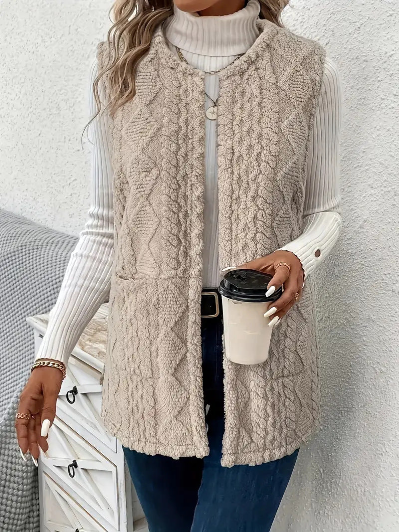 Damen Strickweste mit luxuriösem Obermaterial EB