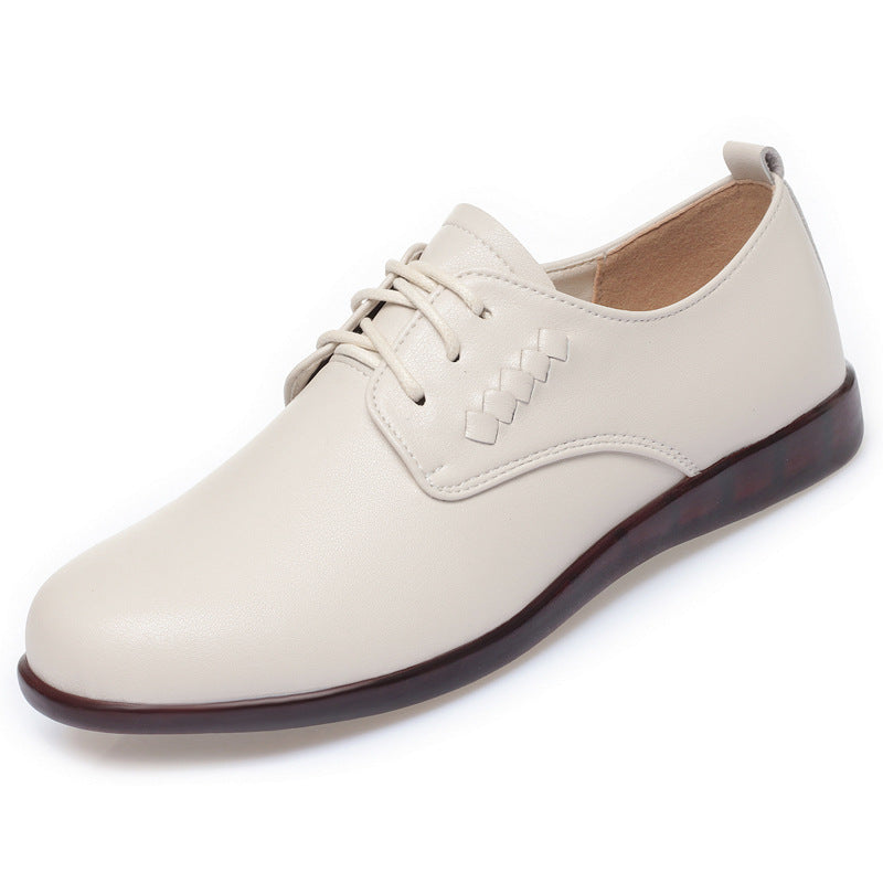Damen Schnürschuhe mit elegantem Lederober material und bequemer Sohle EB
