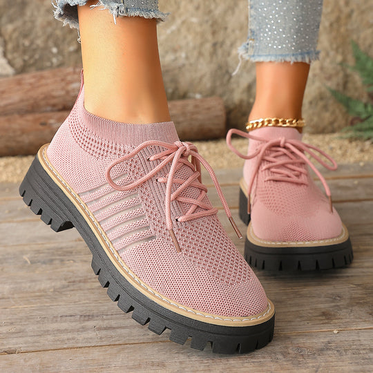 Damen Sportliche Sneakers mit atmungsaktivem Strickoberteil und rutschfester Sohle EB
