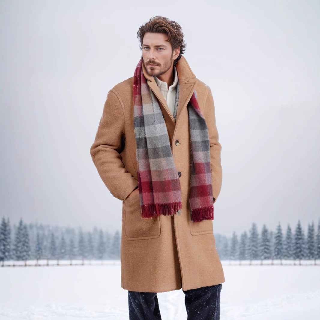 Herren stilvoller und warmer Wollmantel EB