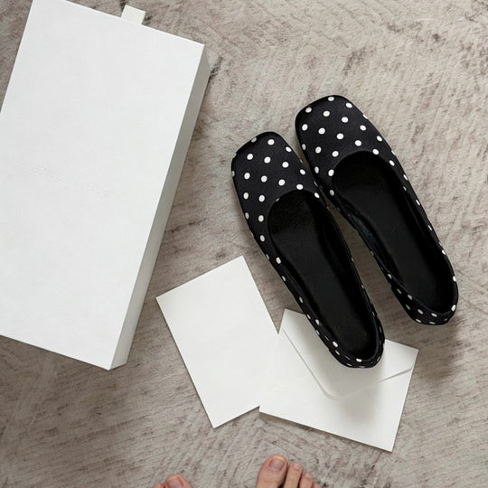 Damen Ballerinas mit eleganter Punktenmusterung und bequemer Innensohle EB