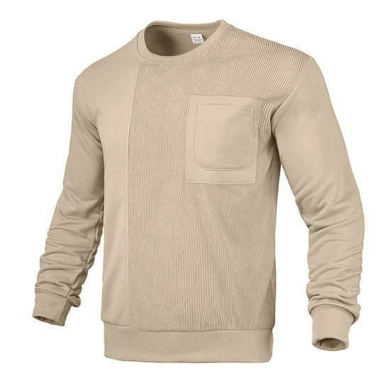 Herren modischer Sweatshirt mit strukturiertem Stoff und praktischer Tasche EB