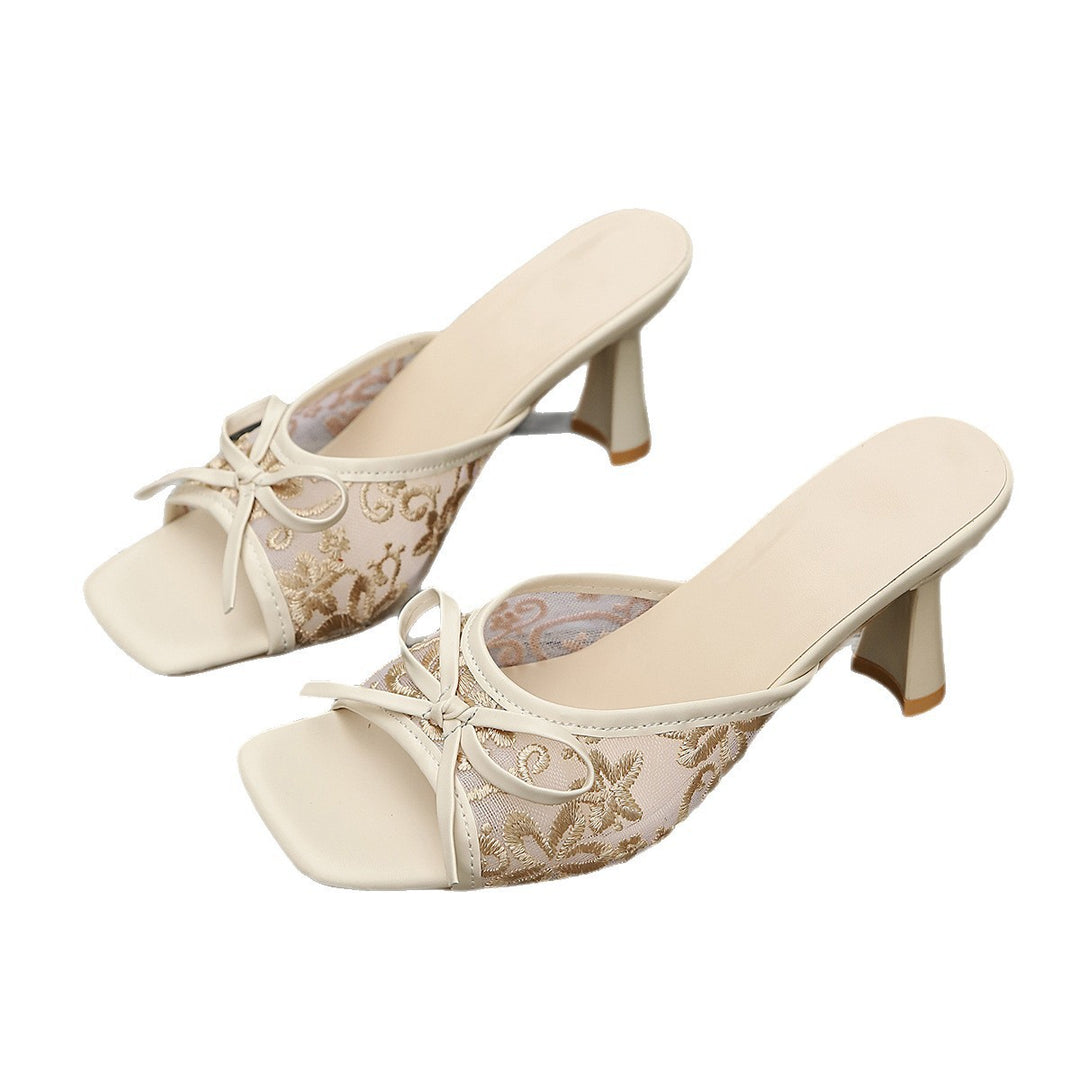 Damen Slip-On Sandalen mit elegantem Riemen und modischem Schleifen-Detail EB