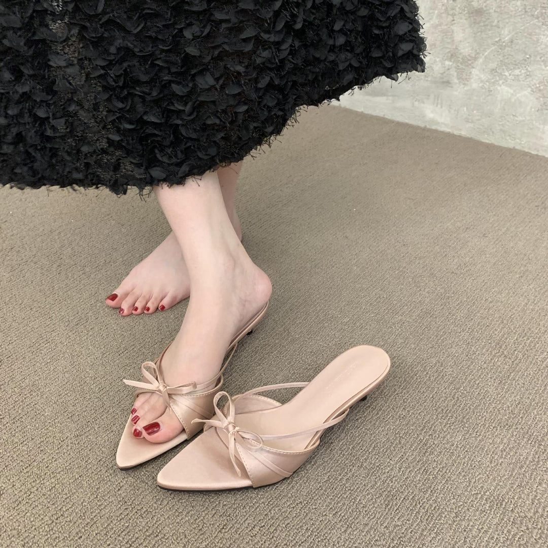 Damen elegante Sling-Sandalen mit modischem Schleifendetail und komfortabler Sohle EB
