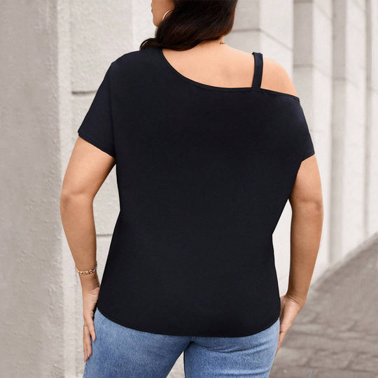 Damen asymmetrisches Oberteil mit modischem Schulterdesign EB