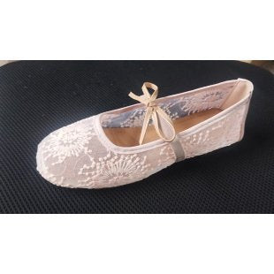 Damen Ballerinas mit filigranem Spitzen-Design und modischem Schleifenakzent EB