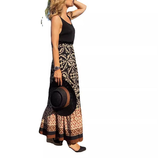 Damen Maxirock mit floralem Design und voluminösem Saum EB