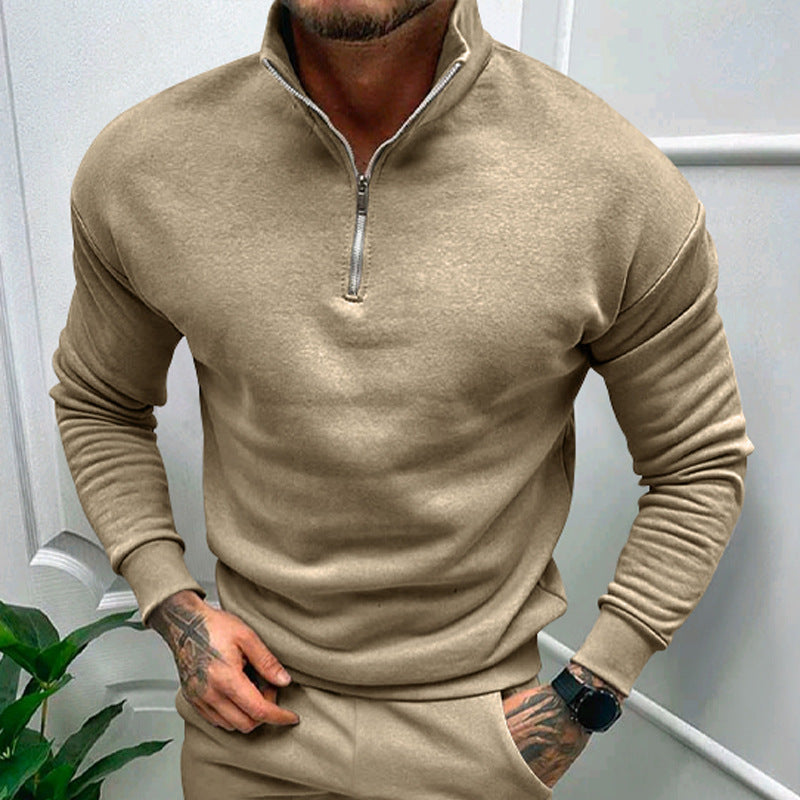 Herren Sweatshirt mit Stehkragen und Reißverschluss EB