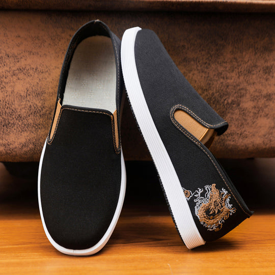 Damen modische Stoffslipper mit elegantem Stickmuster EB