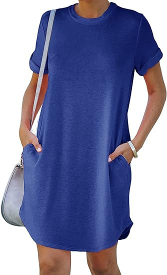 Damen Casual Kleid mit praktischen Taschen EB