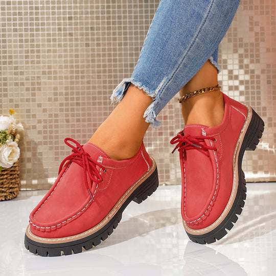 Damen robuste Mokassins mit rutschfester Profilsohle und handgenähtem Design EB