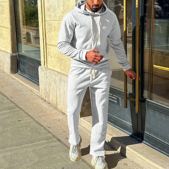 Herren Sportlicher Fleeceanzug mit modernem Strukturdesign und praktischer Kapuze EB