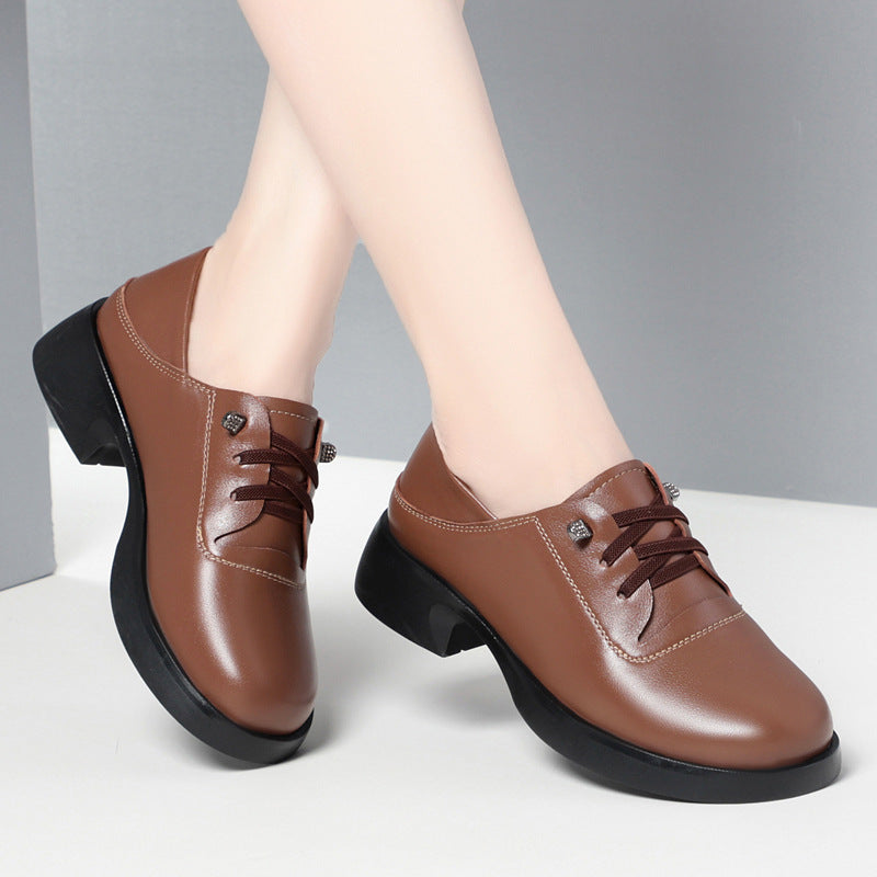 Damen Modische Schnürschuhe mit elegantem Absatz und atmungsaktivem Obermaterial EB
