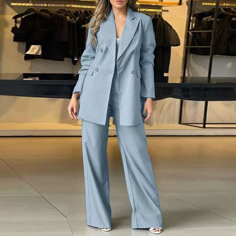 Damen Oversized Blazer und weite Hose Set EB