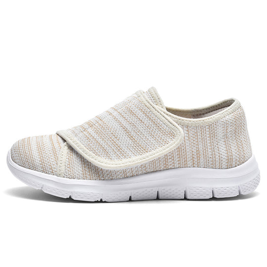 Damen Bequeme Slip-On Sneakers mit hygienischem Designer-Klettverschluss EB