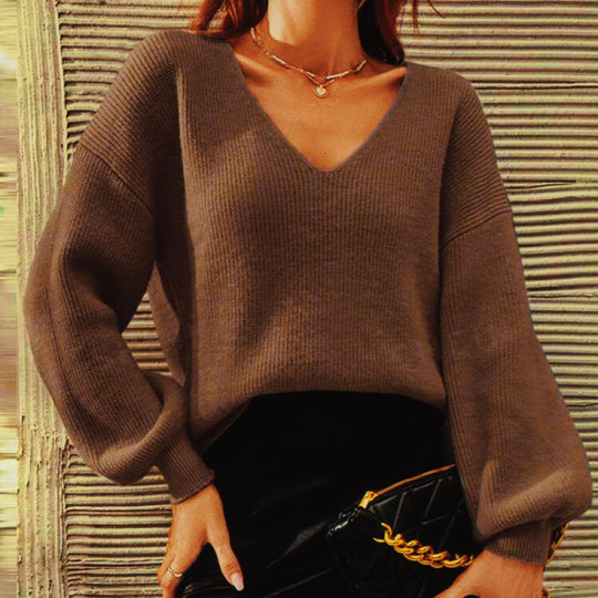 Damen V-Ausschnitt Pullover EB
