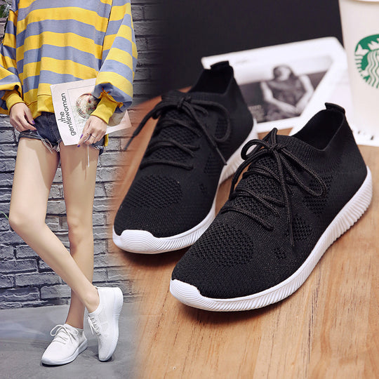 Damen Sportliche Strick-Sneaker mit atmungsaktivem Obermaterial EB