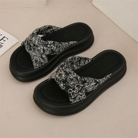 Damen flache Sandalen mit modischem Knötchendesign EB