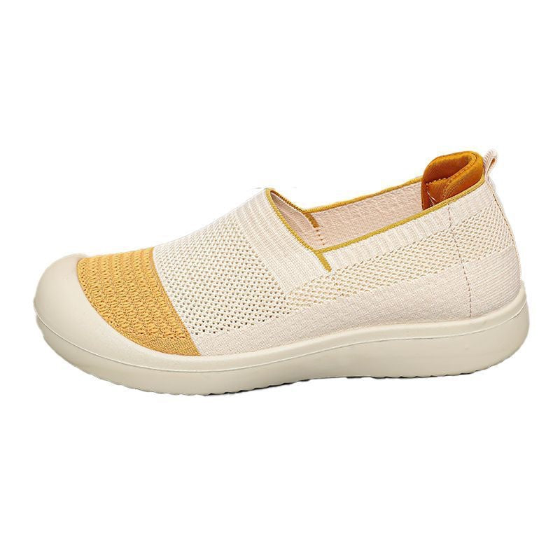 Damen Modische Slip-On Sneakers mit atmungsaktiver Oberflächenstruktur und gepolsterter Sohle EB