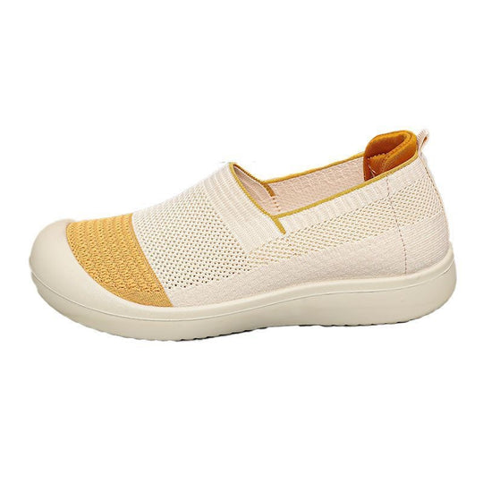 Damen Modische Slip-On Sneakers mit atmungsaktiver Oberflächenstruktur und gepolsterter Sohle EB