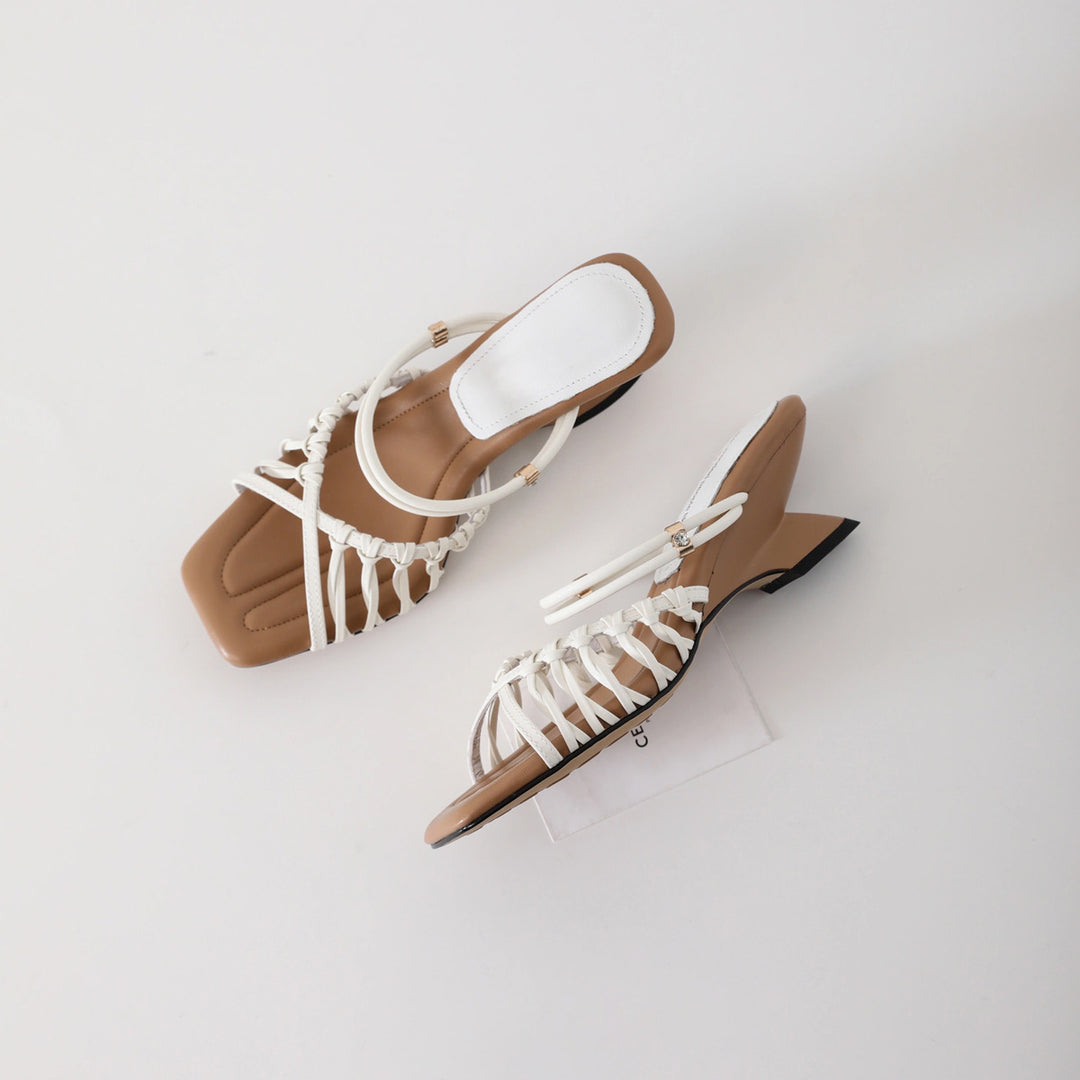 Damen Sandalen mit elegantem Riemendesign und glamourösem Glanz EB