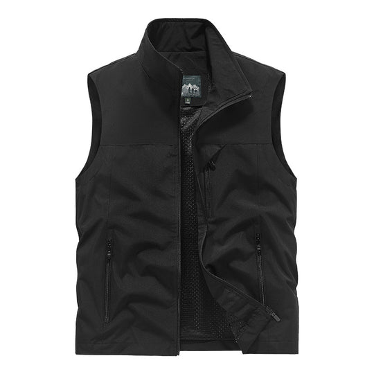 Herren Atmungsaktive Softshell-Outdoorweste mit Mesh‑Innenfutter und Reißverschlusstaschen EB
