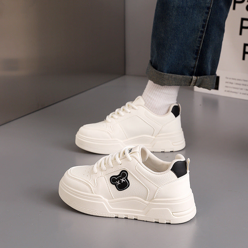 Damen Sneaker mit süßem Bärenmotiv und dicker Sohle EB