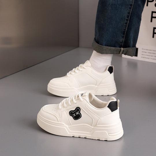 Damen Sneaker mit süßem Bärenmotiv und dicker Sohle EB