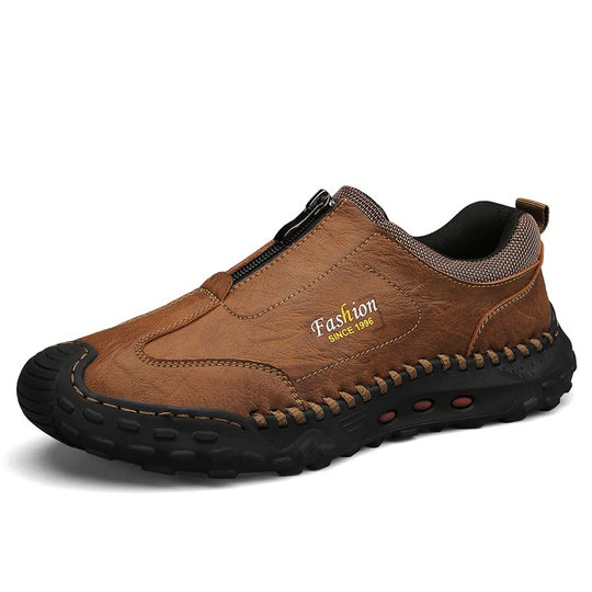 Damen Bequeme Slip-On Freizeitschuhe mit Reißverschluss EB