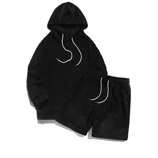 Herren Kuscheliges Hoodie-Shorts-Set EB