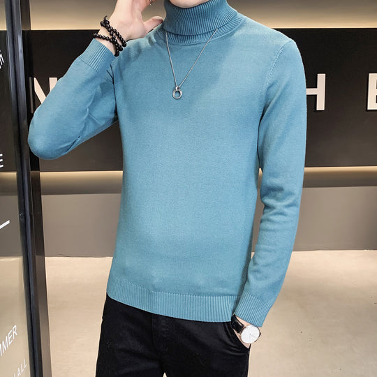 Herren Pullover mit hohem Kragen aus weicher Strickware EB
