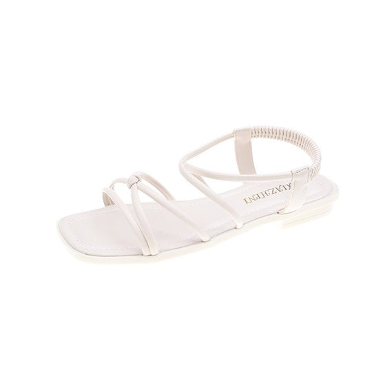Damen modische Sandalen mit feinen Riemen und komfortablem Fußbett EB