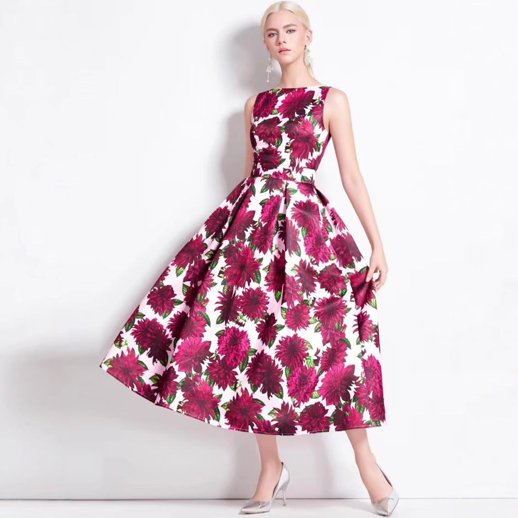 Damen Maxikleid mit floralen Applikationen und tailliertem Schnitt EB