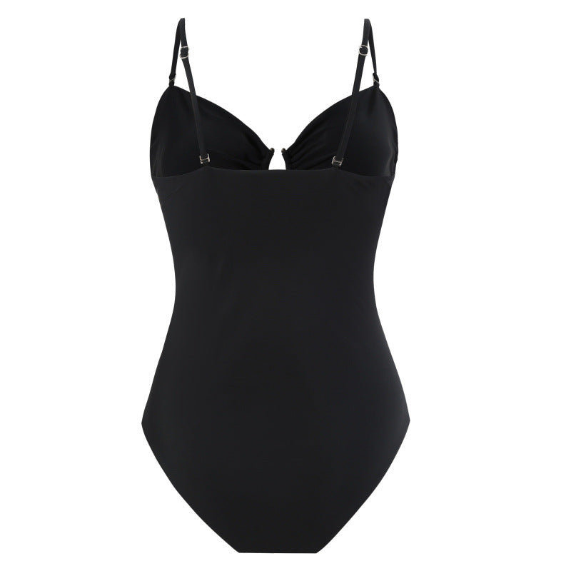 Damen Einteiler Badeanzug mit raffinierten Cut-Outs und stilvollem Wickeldetail EB