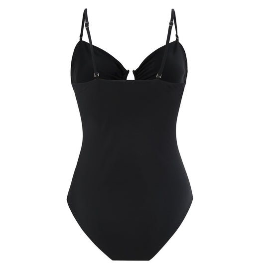 Damen Einteiler Badeanzug mit raffinierten Cut-Outs und stilvollem Wickeldetail EB