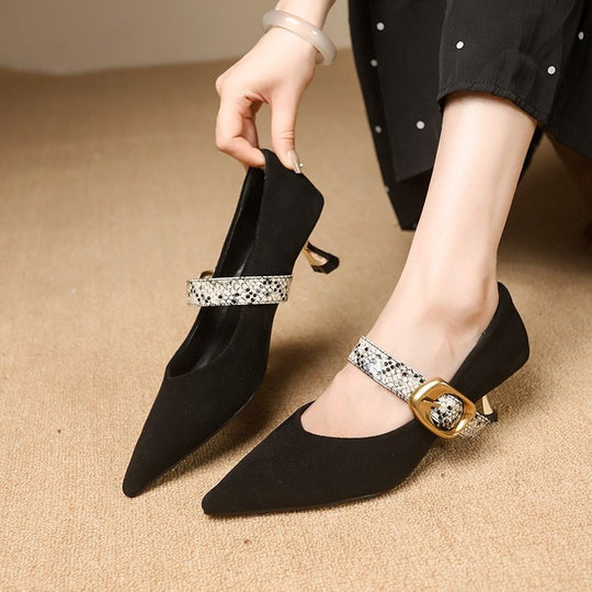 Damen elegante Slingback-Pumps mit Glitzer-Riemen EB