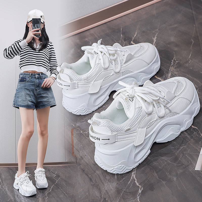 Damen Modische Sneakers mit atmungsaktiver Netzoberfläche und dämpfender Sohle EB