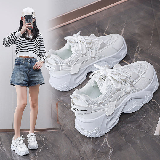Damen Modische Sneakers mit atmungsaktiver Netzoberfläche und dämpfender Sohle EB