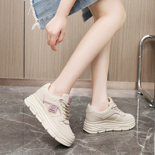 Damen modische Plateau Sneakers mit gepolsterter Sohle und ergonomischer Dämpfung EB