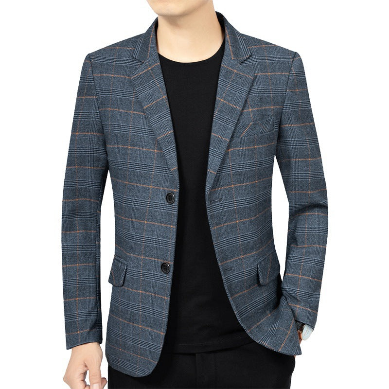 Herren Kariertes Slim-Fit Sakko EB