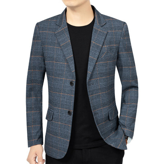 Herren Kariertes Slim-Fit Sakko EB